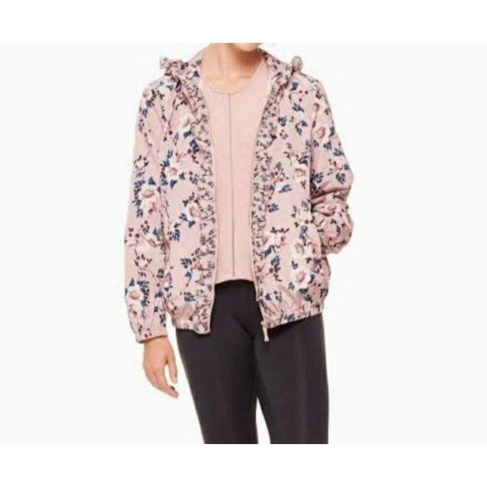 Kate Spade SIZE XL Prairie Rose Anorak Floral Ruffle JacketWindbreaker Pink Coat